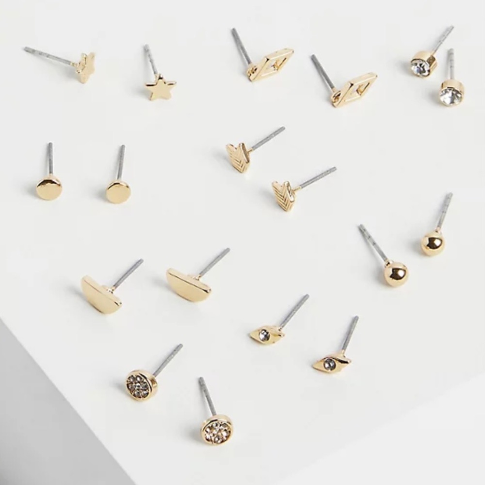 Torrid Women’s Gold Tone Earrings Sets of 2 Holiday & Geometric Stud Set - Picture 4 of 8
